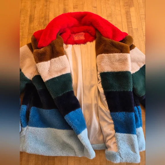 Blank NYC Multicolor Faux Fur Jacket Size L - Picture 7 of 14
